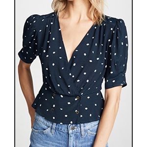 ASTR THE LABEL Polka dot print top